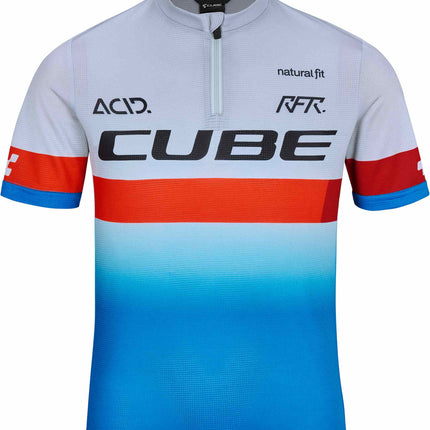 CUBE Junior Teamline Jersey S/S Blue/Red/Grey