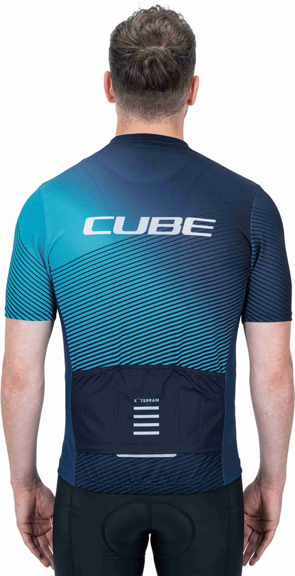 CUBE Atx Jersey Full Zip S/S Blue