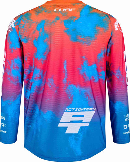 CUBE MTB JERSEY ROOKIE X ACTIONTEAM L/S BLUE/PINK/ORANGE