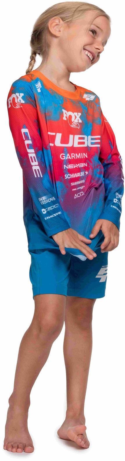 CUBE MTB JERSEY ROOKIE X ACTIONTEAM L/S BLUE/PINK/ORANGE