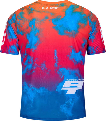 CUBE MTB JERSEY X ACTIONTEAM S/S BLUE/PINK/ORANGE