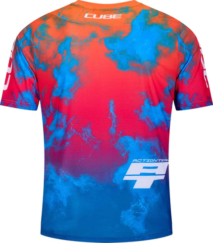 CUBE MTB JERSEY X ACTIONTEAM S/S BLUE/PINK/ORANGE