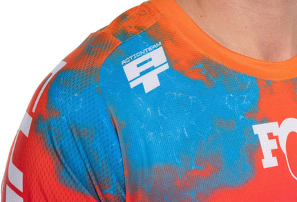 CUBE MTB JERSEY X ACTIONTEAM S/S BLUE/PINK/ORANGE