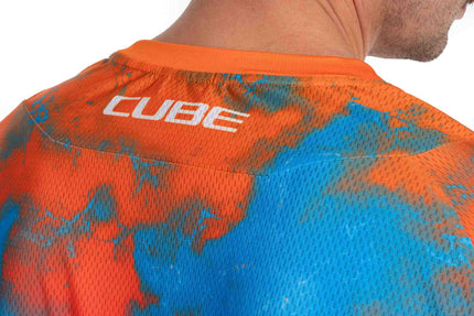 CUBE MTB JERSEY X ACTIONTEAM S/S BLUE/PINK/ORANGE