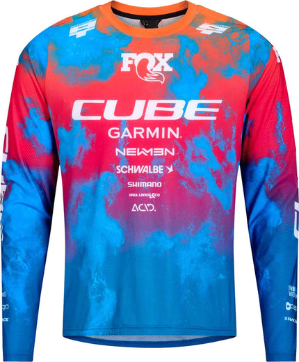 CUBE MTB JERSEY X ACTIONTEAM L/S BLUE/PINK/ORANGE
