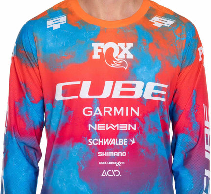 CUBE MTB JERSEY X ACTIONTEAM L/S BLUE/PINK/ORANGE