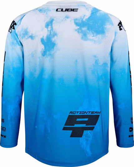 CUBE MTB JERSEY ROOKIE X ACTIONTEAM L/S TOPAS BLUE