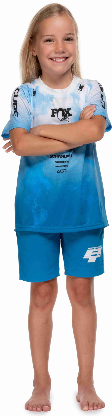 CUBE MTB JERSEY ROOKIE X ACTIONTEAM S/S TOPAS BLUE