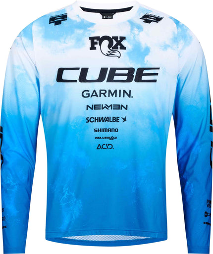 CUBE MTB JERSEY X ACTIONTEAM L/S TOPAS BLUE