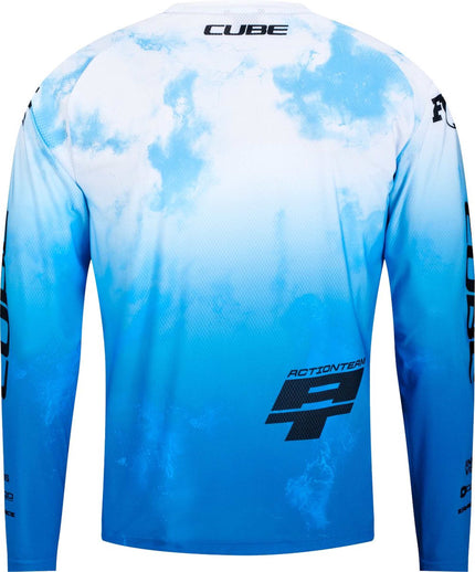 CUBE MTB JERSEY X ACTIONTEAM L/S TOPAS BLUE