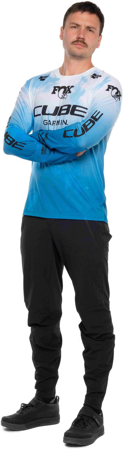 CUBE MTB JERSEY X ACTIONTEAM L/S TOPAS BLUE