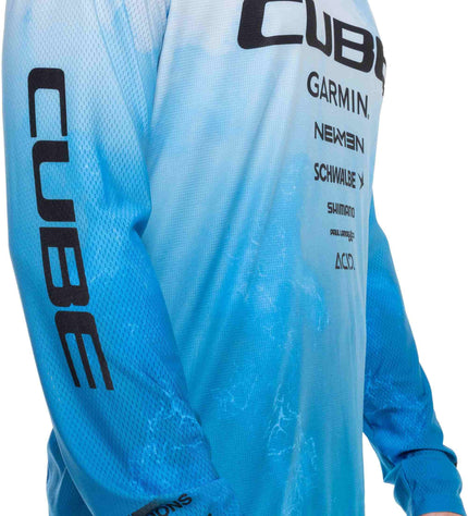 CUBE MTB JERSEY X ACTIONTEAM L/S TOPAS BLUE