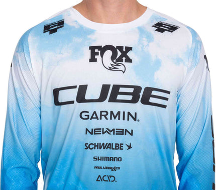 CUBE MTB JERSEY X ACTIONTEAM L/S TOPAS BLUE