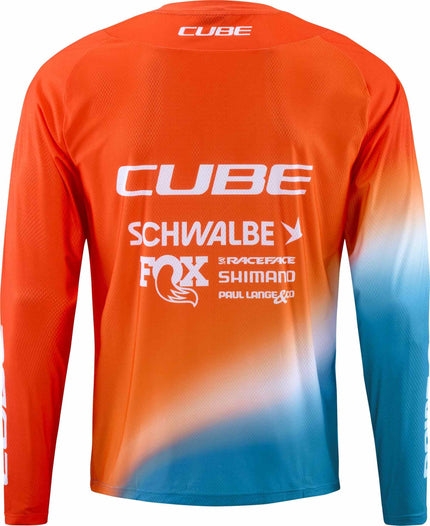 CUBE MTB JERSEY X FACTORY RACING L/S WHITE/BLUE/RED