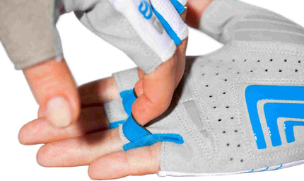 CUBE Natural Fit Wls Gloves Short Finger Wh/Gr/Blu