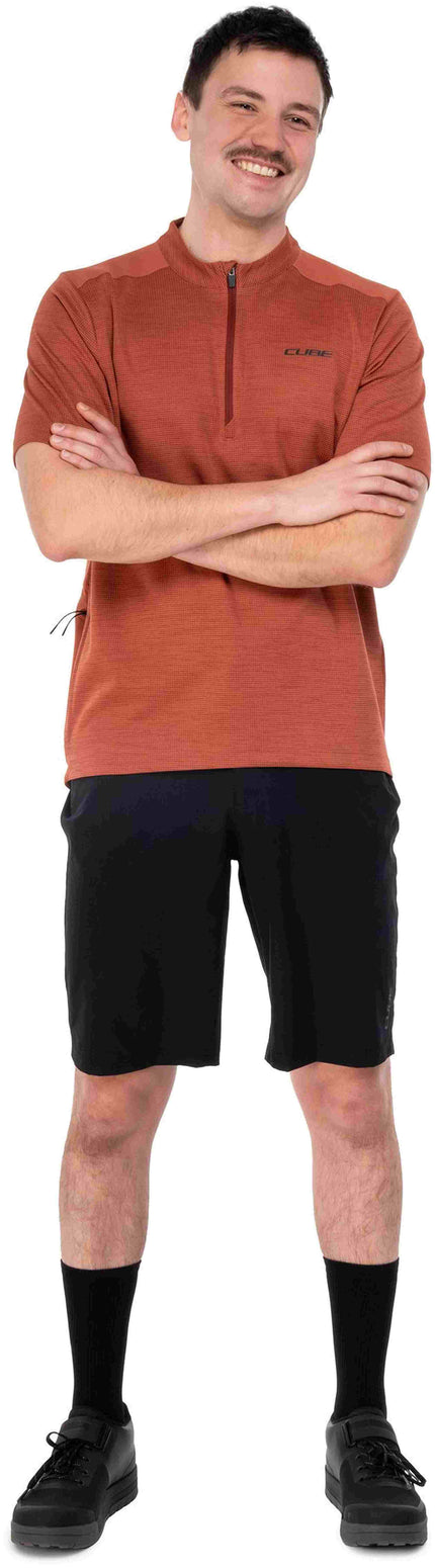 CUBE JERSEY HALF ZIP CMPT S/S RED