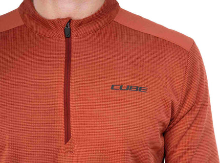 CUBE JERSEY HALF ZIP CMPT S/S RED