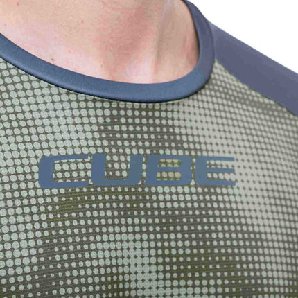 Cube Atx Round Neck Jersey Tm S/S Olive/Grey