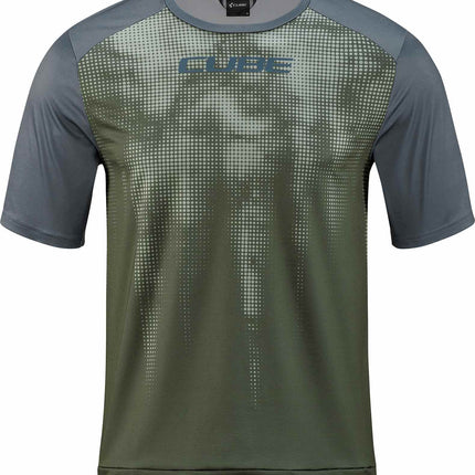 Cube Atx Round Neck Jersey Tm S/S Olive/Grey