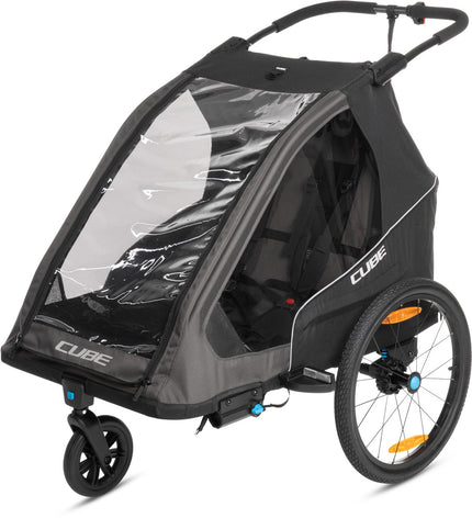 CUBE KIDS TRAILER DOUBLE PURE BLACK/GREY