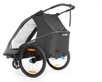 CUBE KIDS TRAILER DOUBLE PURE BLACK/GREY