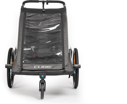 CUBE KIDS TRAILER DOUBLE PURE BLACK/GREY