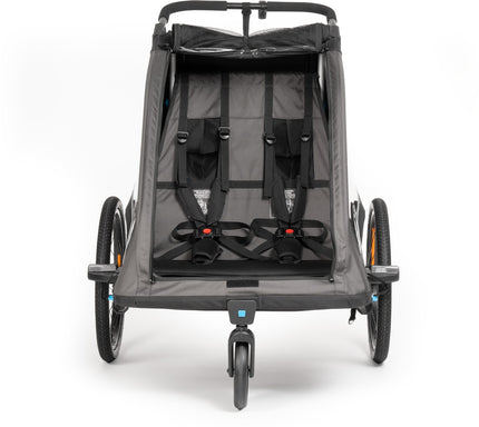 CUBE KIDS TRAILER DOUBLE PURE BLACK/GREY