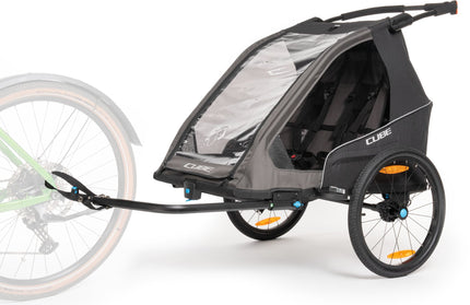 CUBE KIDS TRAILER DOUBLE PURE BLACK/GREY