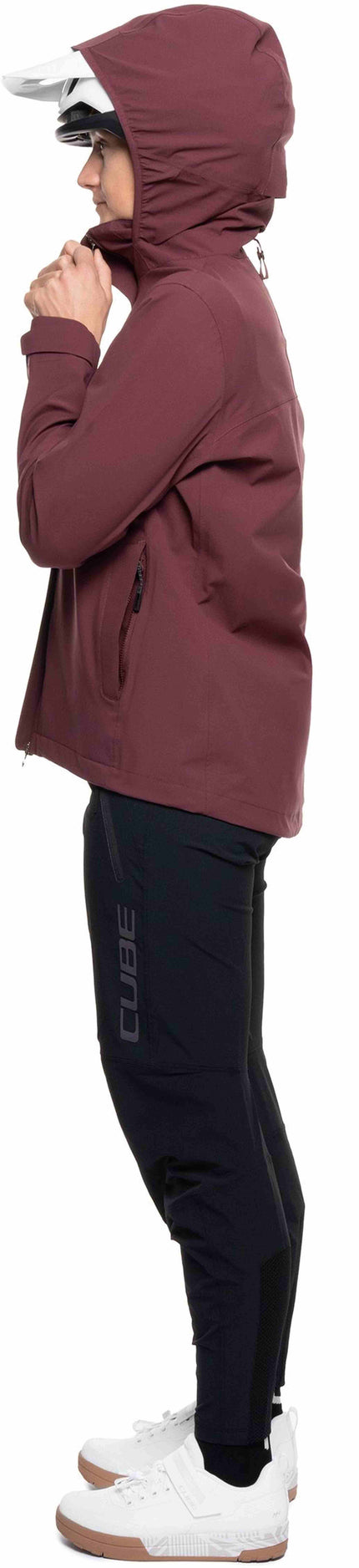 CUBE WS RAIN JACKET CMPT BORDEAUX