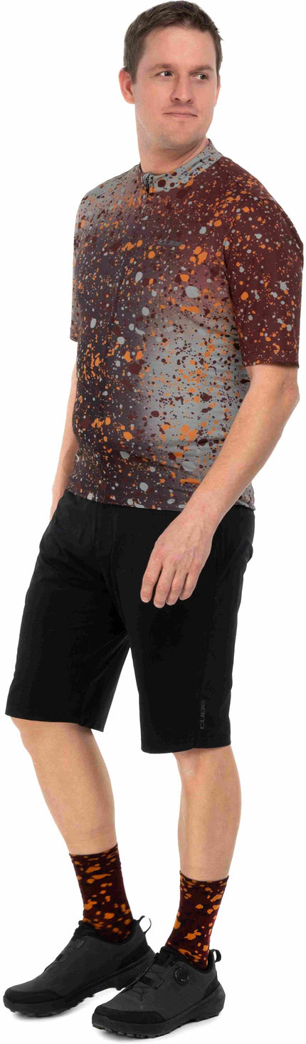 CUBE JERSEY CMPT SPRINKLE S/S BROWN