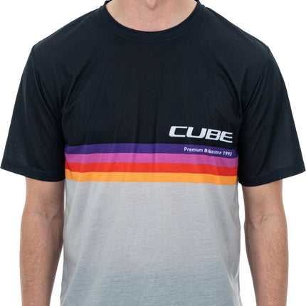 CUBE T-Shirt Logo Stripes Black´N´Grey