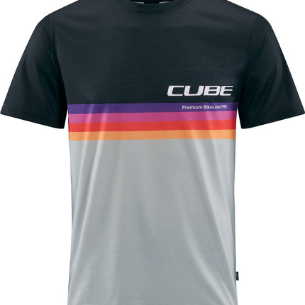 CUBE T-Shirt Logo Stripes Black´N´Grey