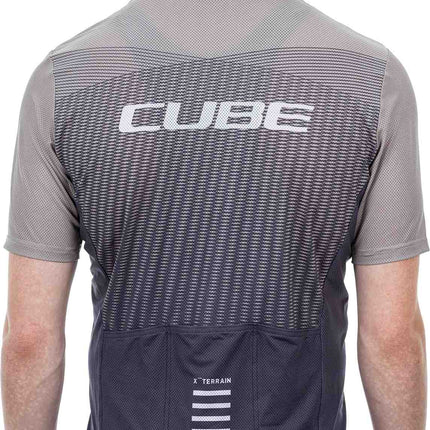 CUBE Atx Jersey Full Zip S/S Beige/Grey