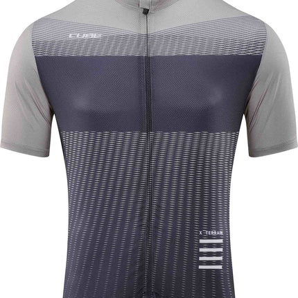 CUBE Atx Jersey Full Zip S/S Beige/Grey