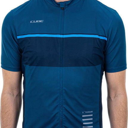 CUBE Atx Jersey Full Zip S/S Blue