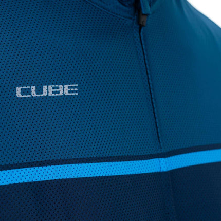 CUBE Atx Jersey Full Zip S/S Blue