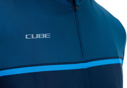 CUBE Atx Jersey Full Zip S/S Blue