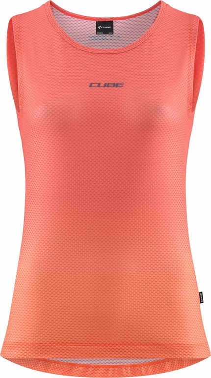 CUBE WS BASELAYER SHIRT MESH SLEEVELESS CORAL