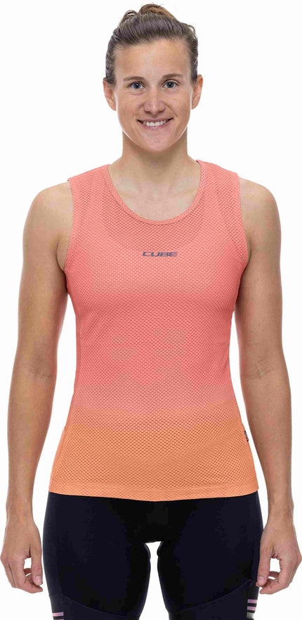 CUBE WS BASELAYER SHIRT MESH SLEEVELESS CORAL