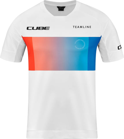 CUBE Teamline Roundneck Jersey S/S White/Blue/Red