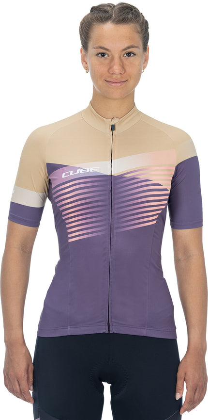 CUBE Teamline WS Jersey S/S Violet/Sand