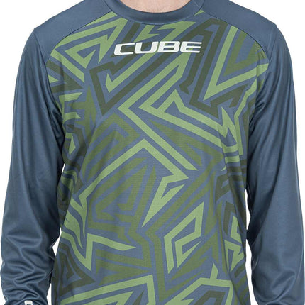 CUBE Atx Round Neck Jersey Tm L/S Olive/Grey