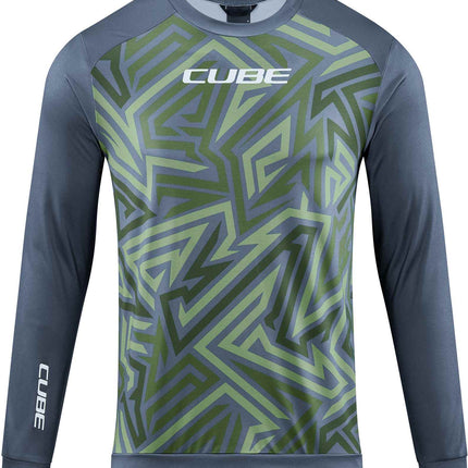 CUBE Atx Round Neck Jersey Tm L/S Olive/Grey