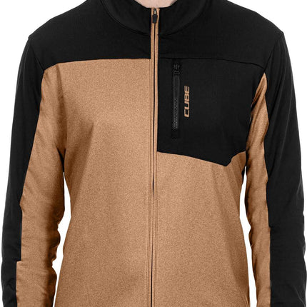 CUBE ATX FULL ZIP JERSEY CMPT L/S BROWN/BLACK