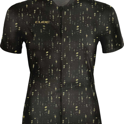 CUBE Atx WS Jersey Full Zip Cmpt S/S Black Pattern