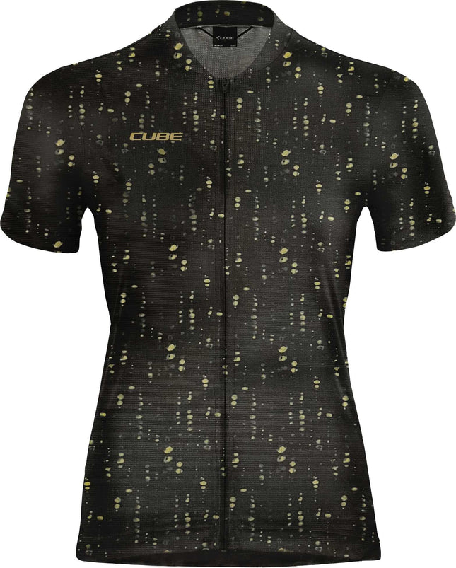 CUBE Atx WS Jersey Full Zip Cmpt S/S Black Pattern