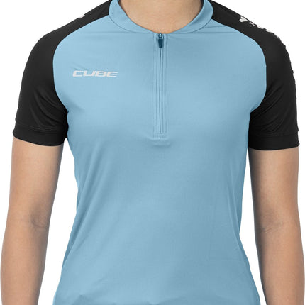 CUBE Atx WS Jersey Half Zip Cmpt S/S Blue