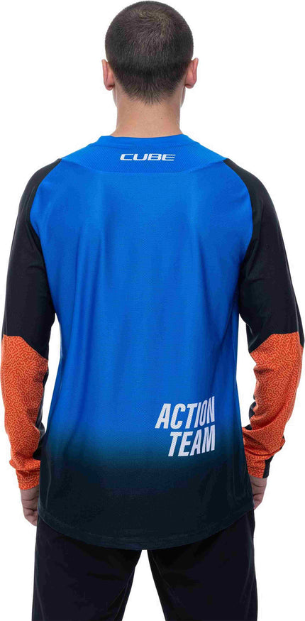 CUBE VERTEX ROUND NECK JERSEY X ACTIONTEAM L/S BLACK/BLUE