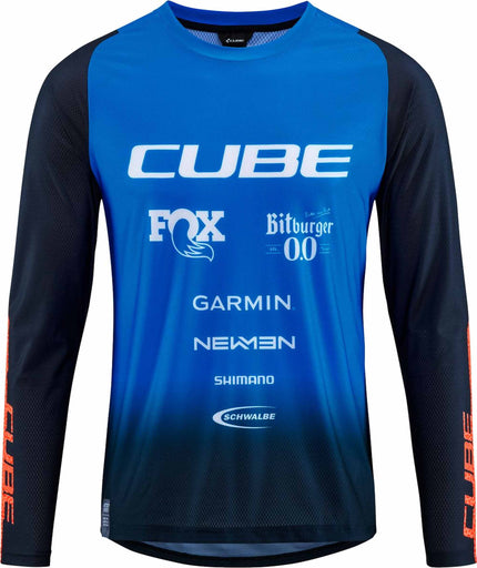 CUBE VERTEX ROUND NECK JERSEY X ACTIONTEAM L/S BLACK/BLUE