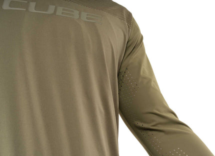 CUBE MTB ROUND NECK JERSEY PRO TM L/S OLIVE
